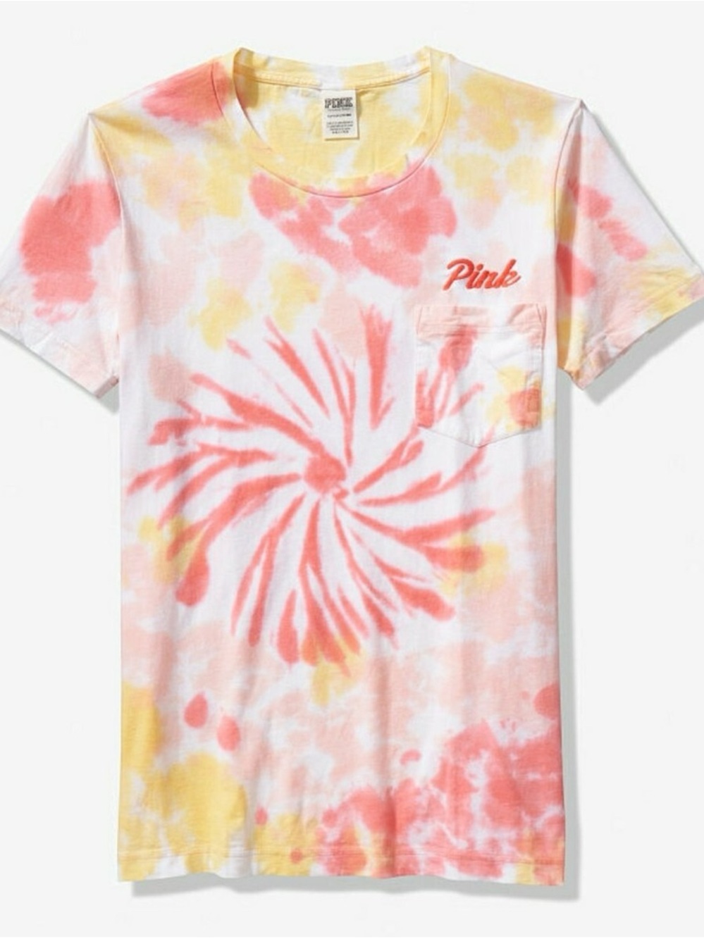 Victoria Secret Pink Tie Dye Pocket Campus Tee